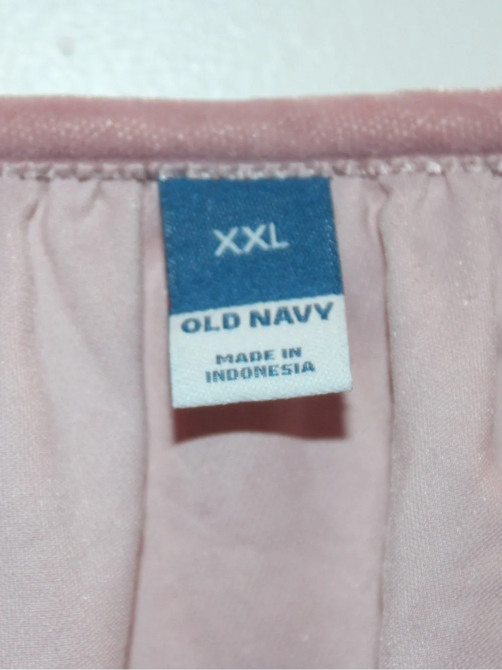 Old Navy Pink Velvet Split-Neck Swing Blouse Top Boho Puff Sleeve Plus Size XXL